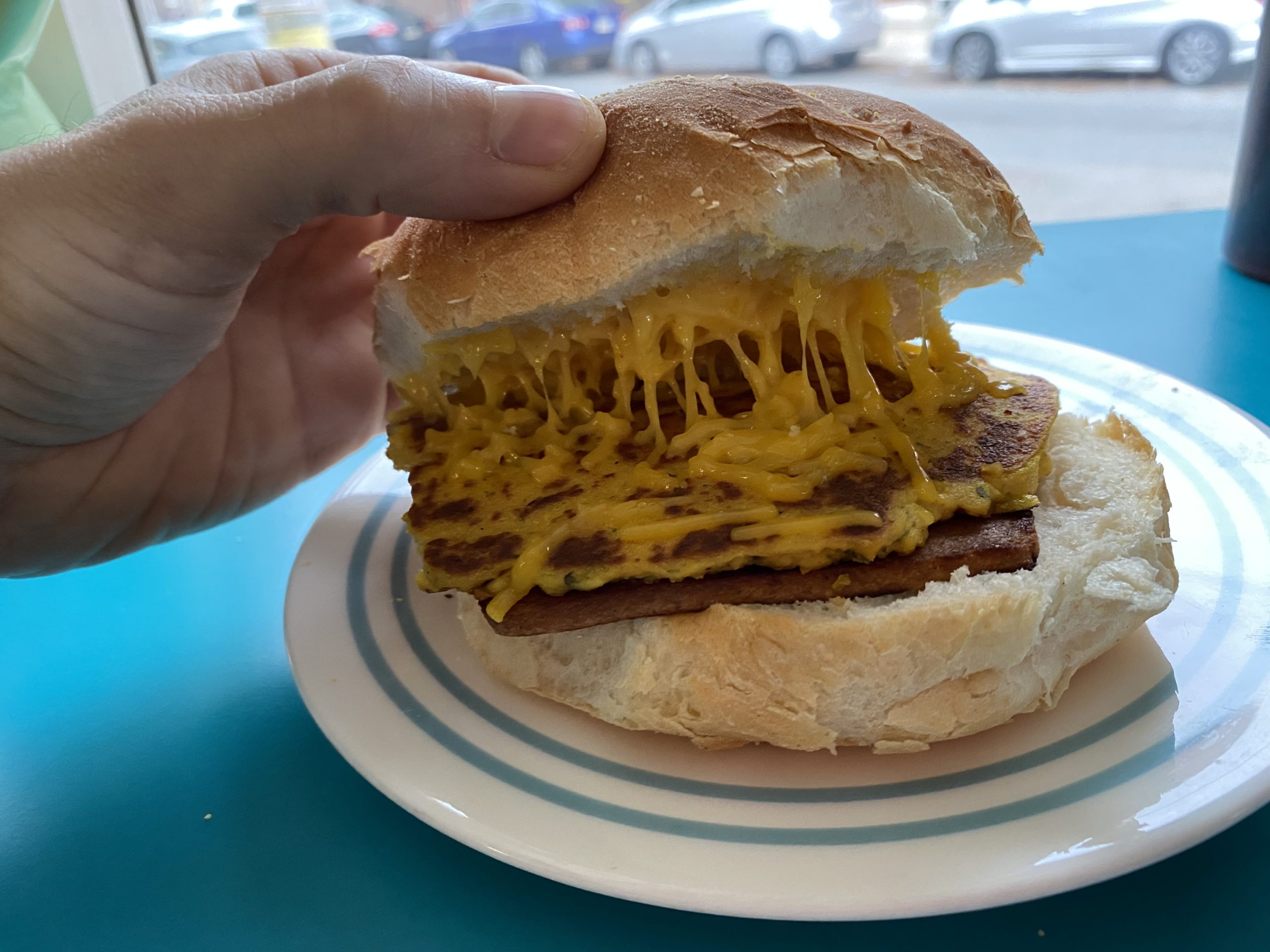 Tofu Greek scramble with tots. The tasty Philadelphia r/vegan